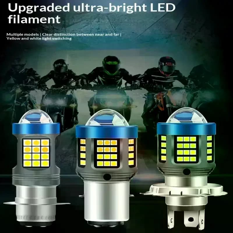 Luce LED H4 da 1/2 pezzi 120W per moto 360 ° Mini luce di guida super luminosa H4 H6 T19 P15D Faro
