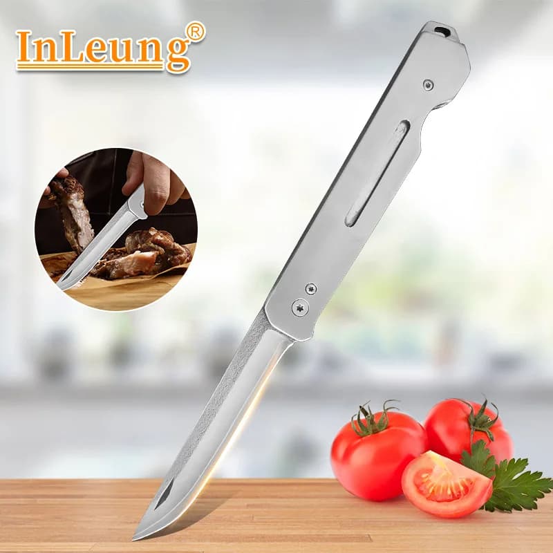 Stainless Steel Fruit peeling knife for Home Kitchen, Multifunctional Folding Knife with Non-slip Handle, Pocket Kitchen Knife