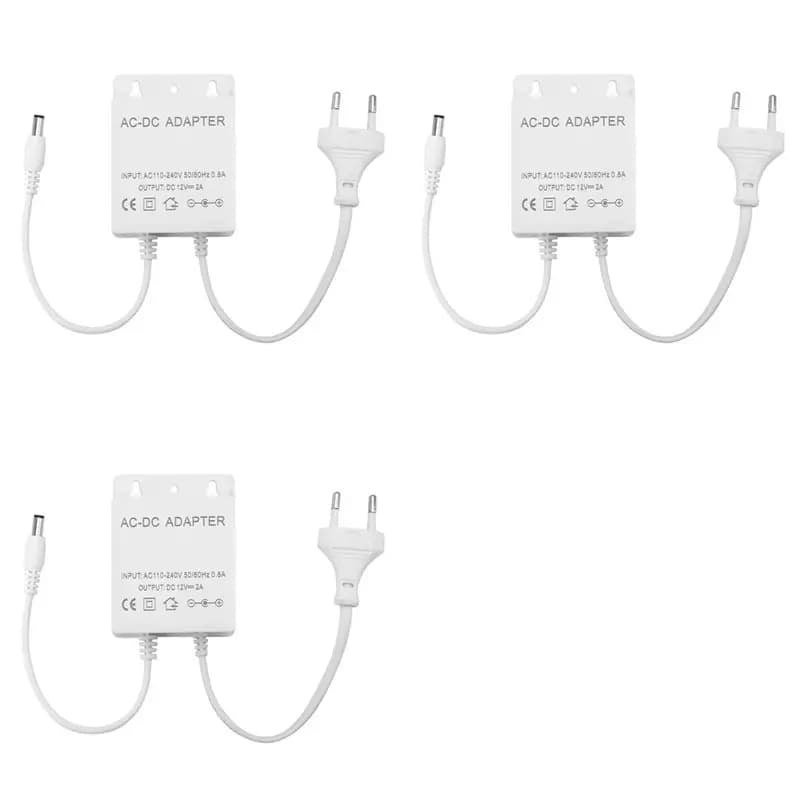 A55T 3X AC 110-240V DC input 12V Output with EU Plug Waterproof for CCTV Cameras AHD Analogs IP