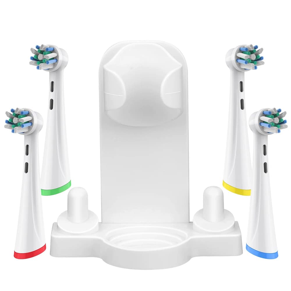 Portaspazzolino e 4 testine di ricambio professionali Cross Clean compatibili con lo spazzolino elettrico Oral B iO