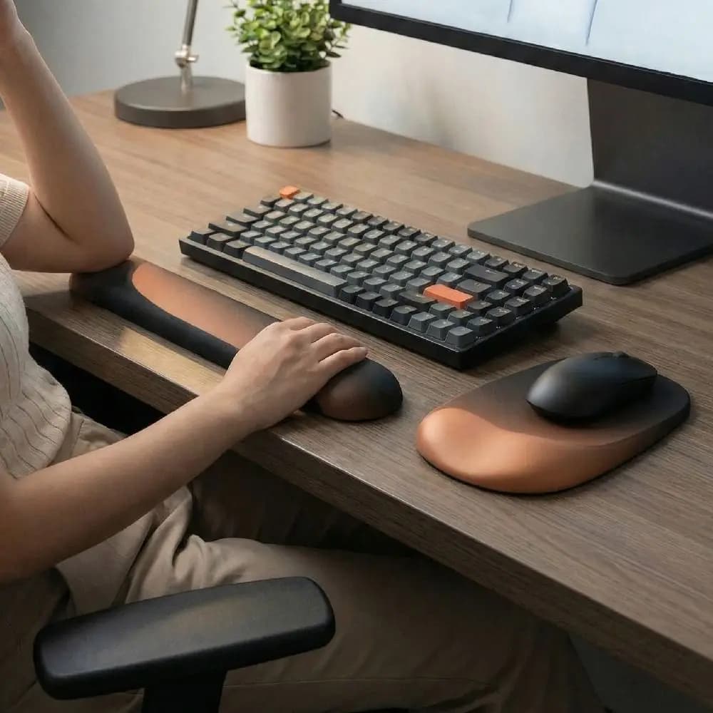 Tappetino per Mouse Ergonomico Durevole con Supporto per Polso, Cuscino Antiscivolo a Lento Ritorno per Tastiera, Morbido Poggiapolsi Creativo per Studenti