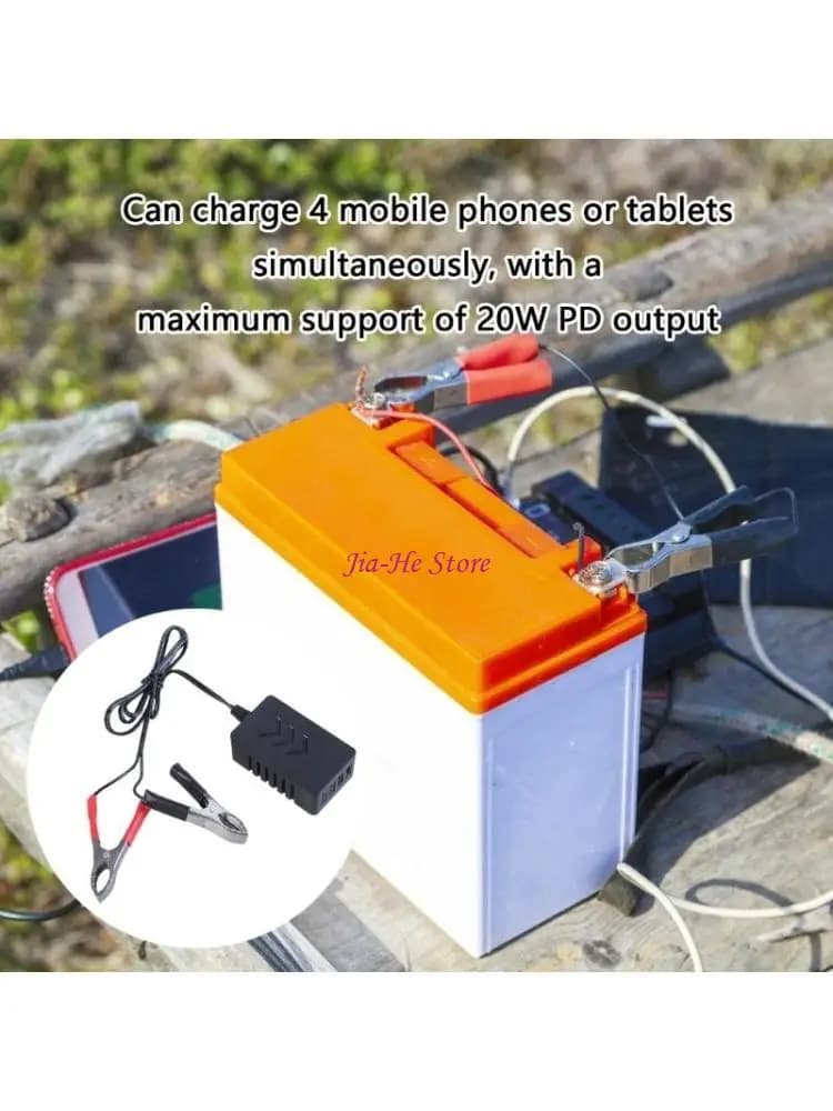 Travel 4 porta convertitore alimentatore USB DC8V-35V a 5 V Caricatore a clip per telefoni cellulari e tablet Pannello solare