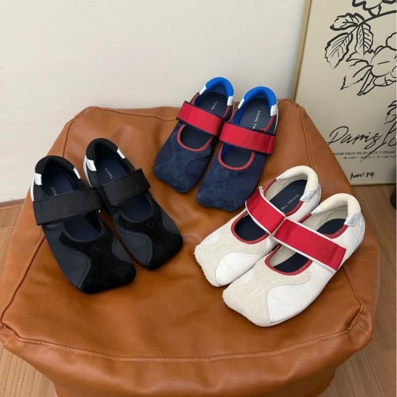 Scarpe Mary Jane con Punta Quadrata e Velcro, Nuove Sneakers Casual Leggere e Versatili per Donna
