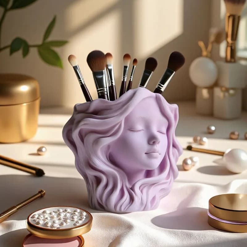 Mold for Storing Candles in The Shape of a Long-Haired Girl with a Potted Plant Mold for Creating Human Face Candles,Home Decor