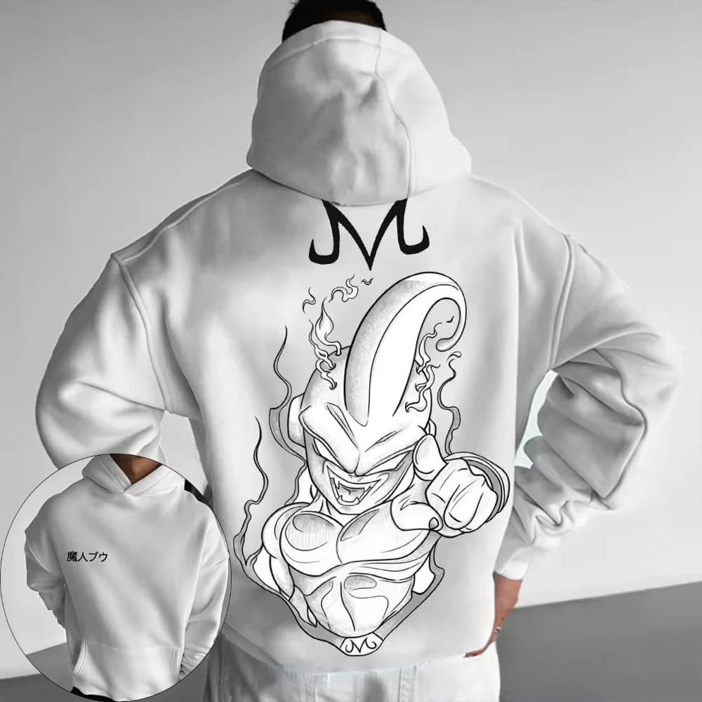 Maglione con cappuccio da uomo Dragon Ball Majin Buu Anime giapponesi Primavera e autunno Ragazzi Manica lunga per bambini Abbigliamento genitore-figlio