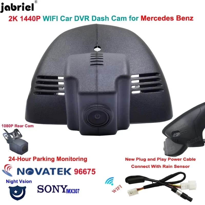 2K Wifi Car Dvr Registratore 24H Dash Cam Telecamera anteriore e posteriore per Mercedes Smart fortwo forfour 453 Per Mercedes Benz Smart 453