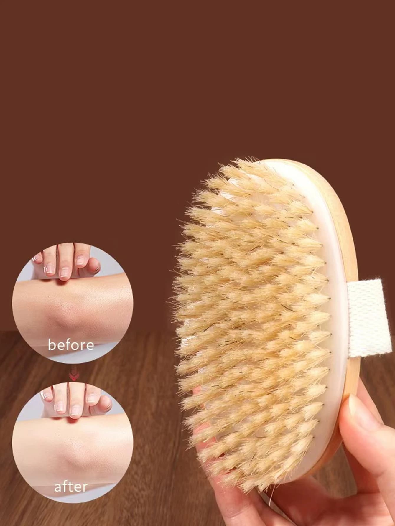 1 pezzo di setole di maiale per doccia, spazzola per doccia, accessori per doccia esfolianti da donna