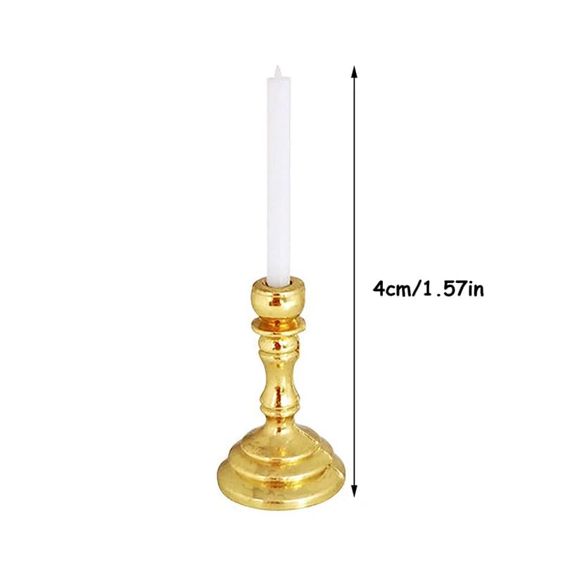 ⭐ 1 Paio di Portacandele in Miniatura 1:12 per Casa delle Bambole, Modello di Candelabro, Decorazione per Casa, Accessori per Casa delle Bambole