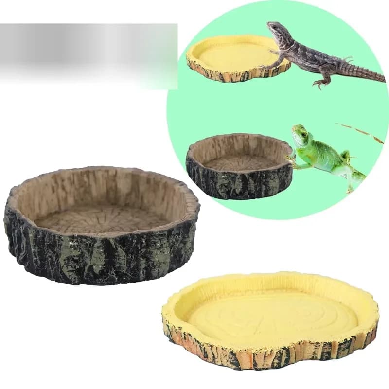 Reptile Bowl Resin Aquarium Pet Reptile Feeder Bowl Basin Food Water Pot Reptile Turtle Tortoise Scorpion Lizard Crabs Supplies