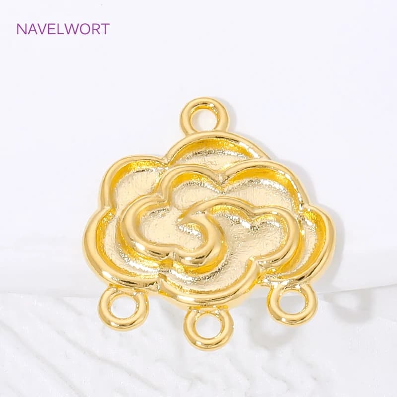 Connettori per Gioielli Placcati in Oro 18K, Connettori a Forma di Nuvola per Collane, Connettori per Perline, Accessori Fai-da-Te per Bracciali e Orecchini