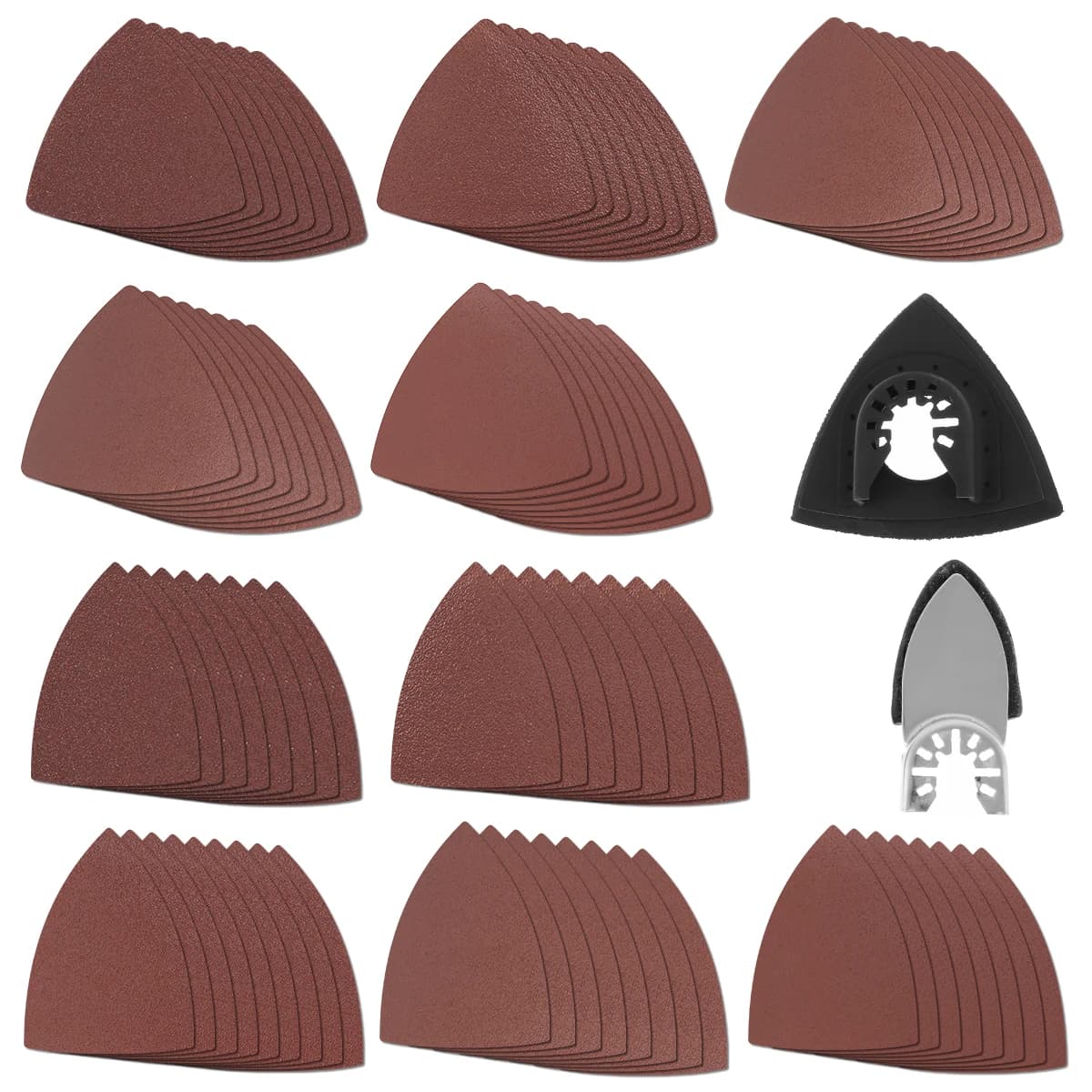 82/42pcs Self-adhesive Sandpaper Set Multi Tool Sanding Pad Multi Grit Sand Assorted For Wood Burr Grinding And Metal Derusting