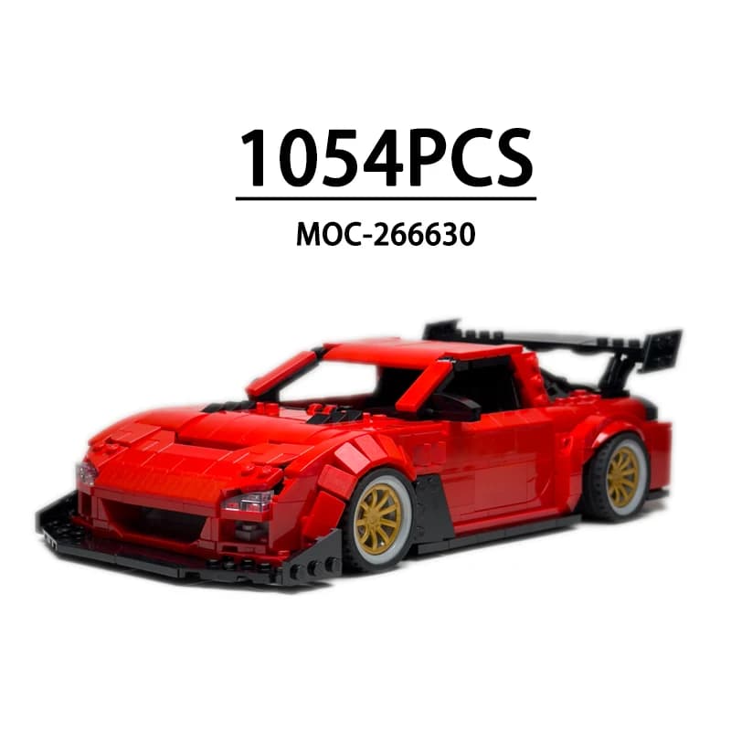Building Block Set MOC-266630 Racing Car Model RX7 1054 Pieces Adult Birthday Toy Puzzle Toy, Christmas Gift