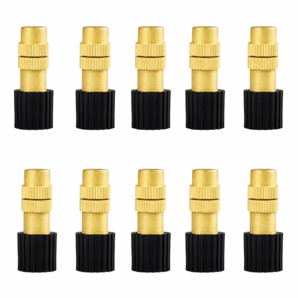 10Pcs Adjustable Spray Misting Nozzles Atomizing Design Brass Construction Garden Sprinklers 4/7mm Hose Atomizer Nozzle