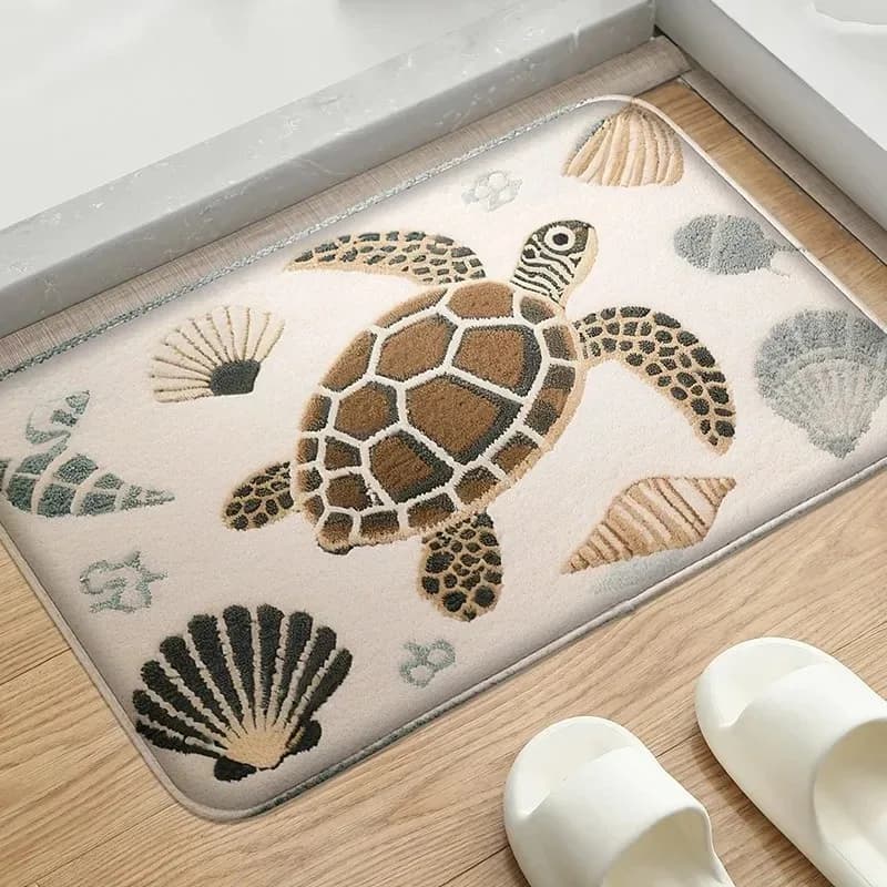 Tappetino antiscivolo per bagno serie Seaside, tappeto piccolo per doccia, tappetino assorbente per lavabo, tappeto decorativo moderno INS