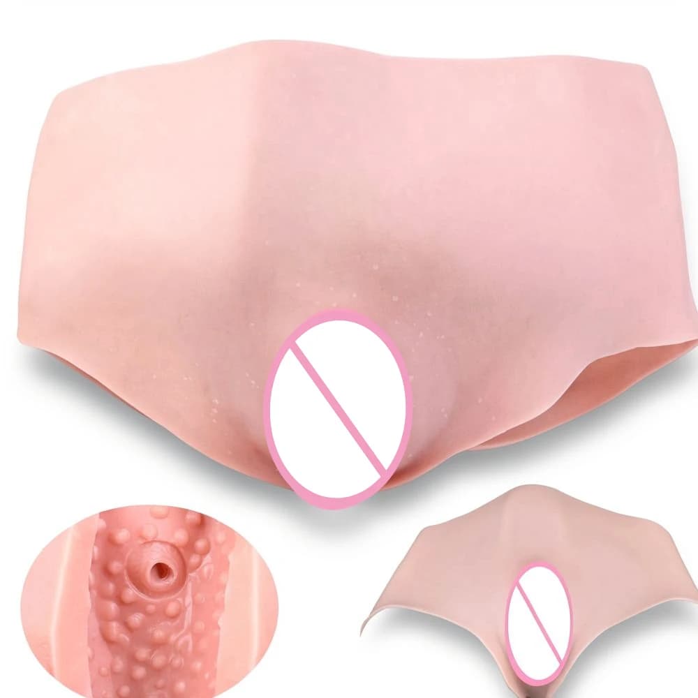 Soft Skin Texture Silicone Men Gaff Panty Super Real Insertable Vagina Adult Men's Penis Hidding Underwear for Crossdresser 18+