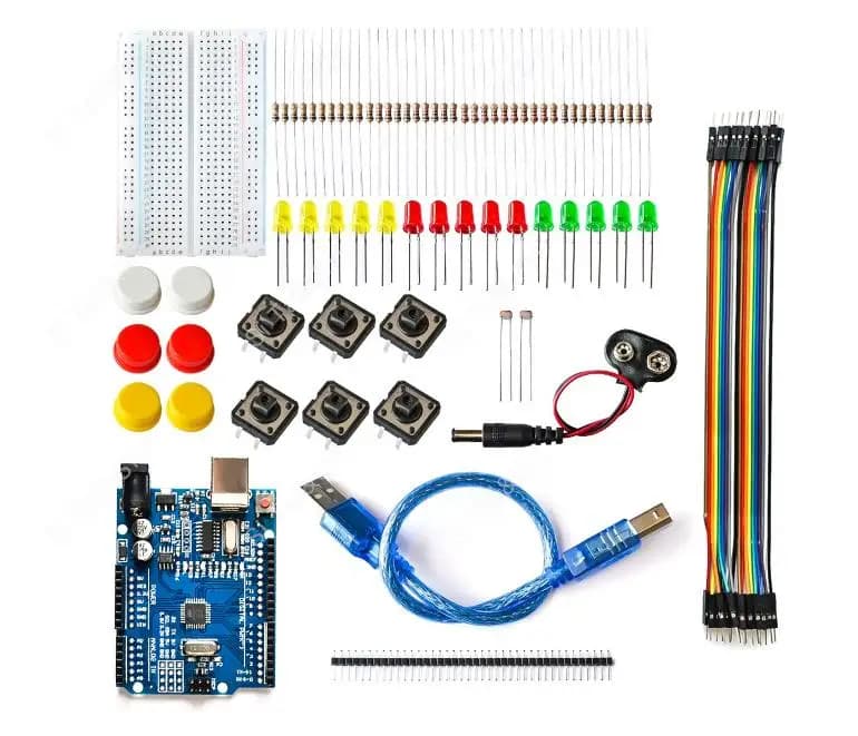 SX Nuovo E Originale Starter Kit Per UNO R3 Mini Breadboard LED Ponticello Filo di Pulsante Per Arduino Fai Da Te Kit Scuola di Educazione Lab