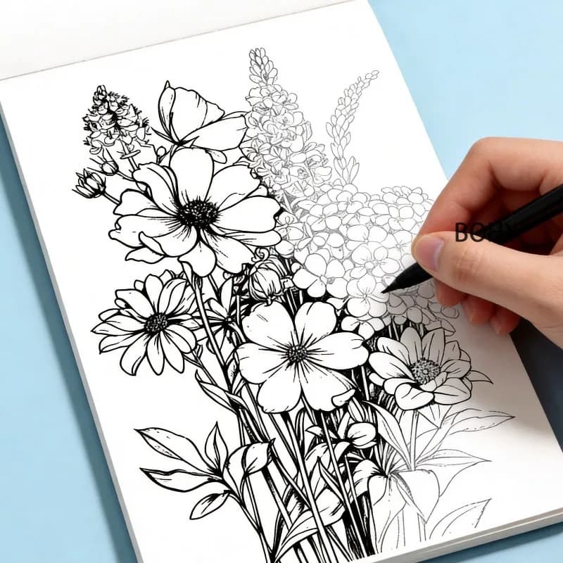1 Beginner Friendly Sketchbook, Include Crows/birds/flowers/cartoon Graffiti Monsters/fairy Tale Girls and Other Themes 24 Pages