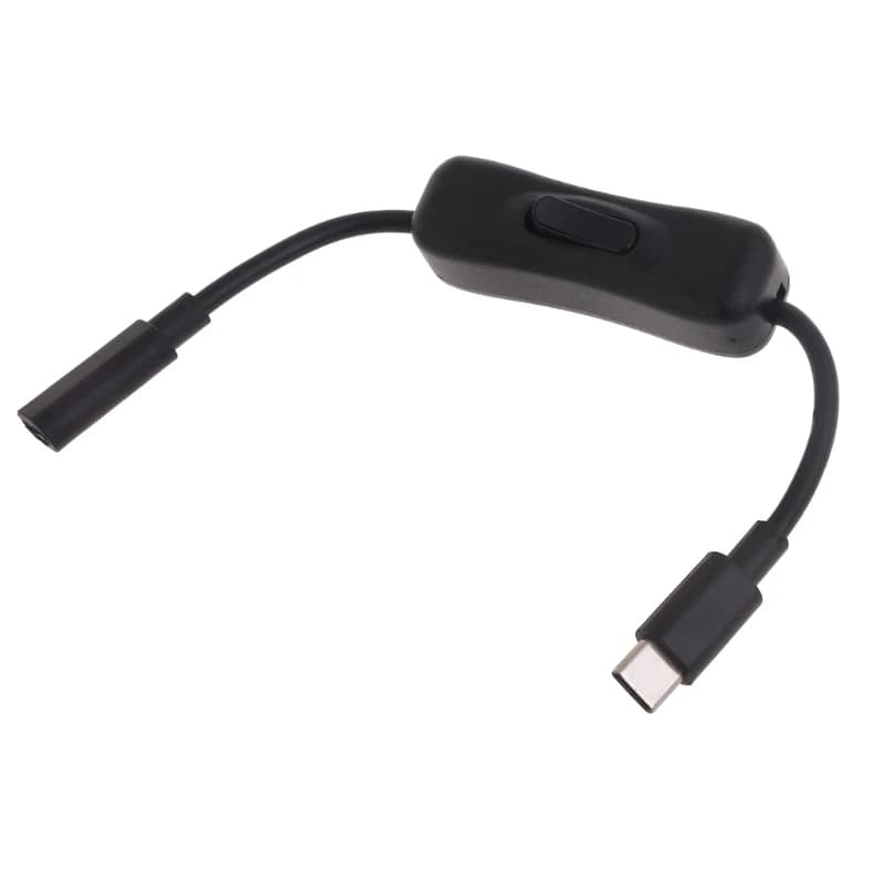 Power switch cable for Raspberry Pi 4-channel extension USB C male to female type C with On/Off switch