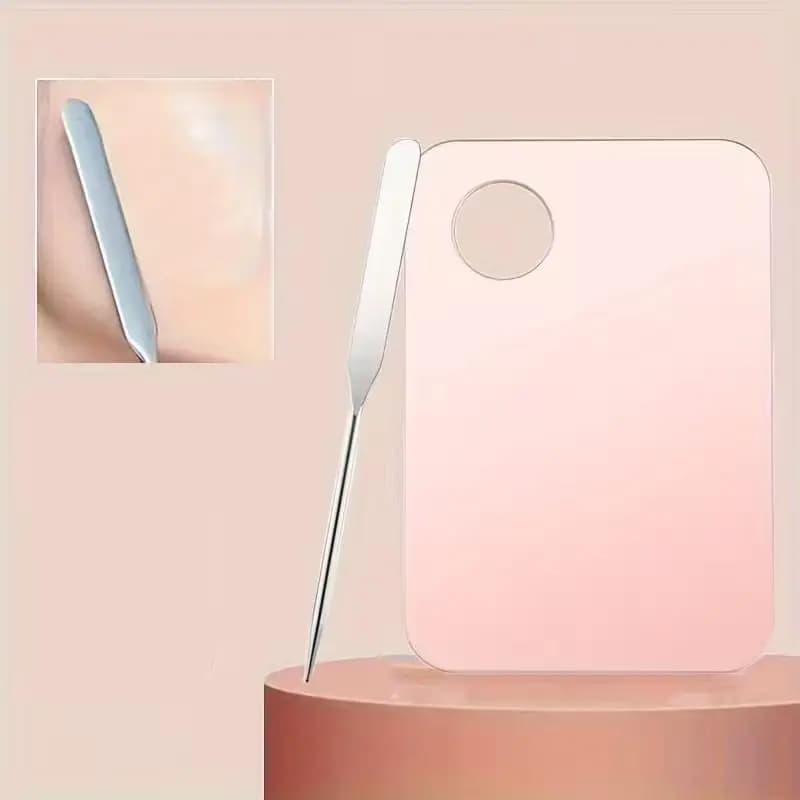 NUOVA Palette per Trucco in Acrilico con Spatola, Pennello per Fondotinta, Strumento per Miscelare Fondotinta, Manicure e Ombretto