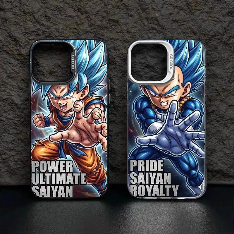 Cover IMD Colorata DRAGON BALL VEGETA GOKU per iPhone 17 16 15 14 13 12 11 Pro Max Plus Mini