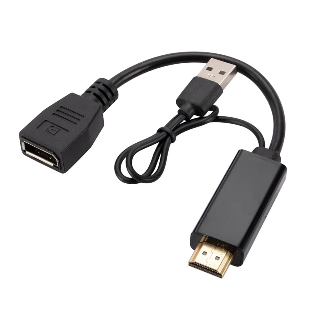 Cavo HDMI compatibile con DisplayPort 4K@60Hz 2K@120Hz Cavo adattatore da HDMI maschio a DP femmina alimentato tramite USB per PS5 PS4 Pro