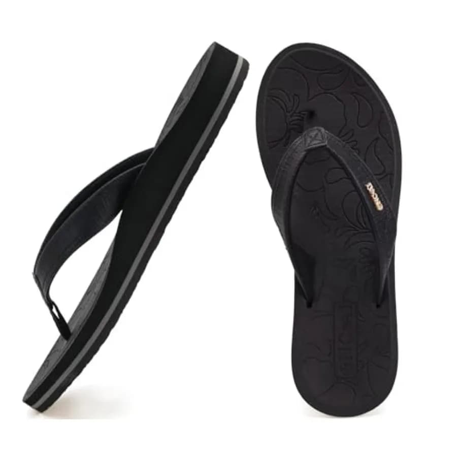 Women's Flip Flops Comfortable Summer Beach Thong Sandals for Women with Cushion Walking Arch Support Yoga Mat Indoor Outdoor S