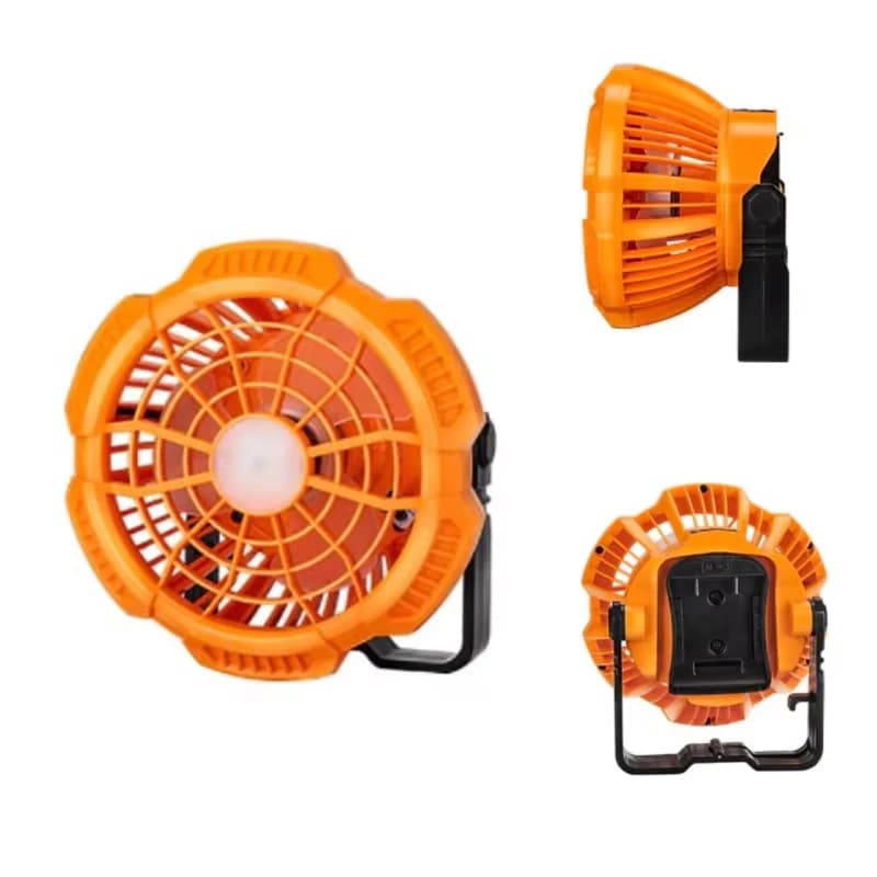 Ventilatore da campeggio portatile per Dewalt, ventilatore da tavolo ricaricabile con gancio pieghevole, batteria agli ioni di litio da 14,4-18 V, ventilatore senza fili