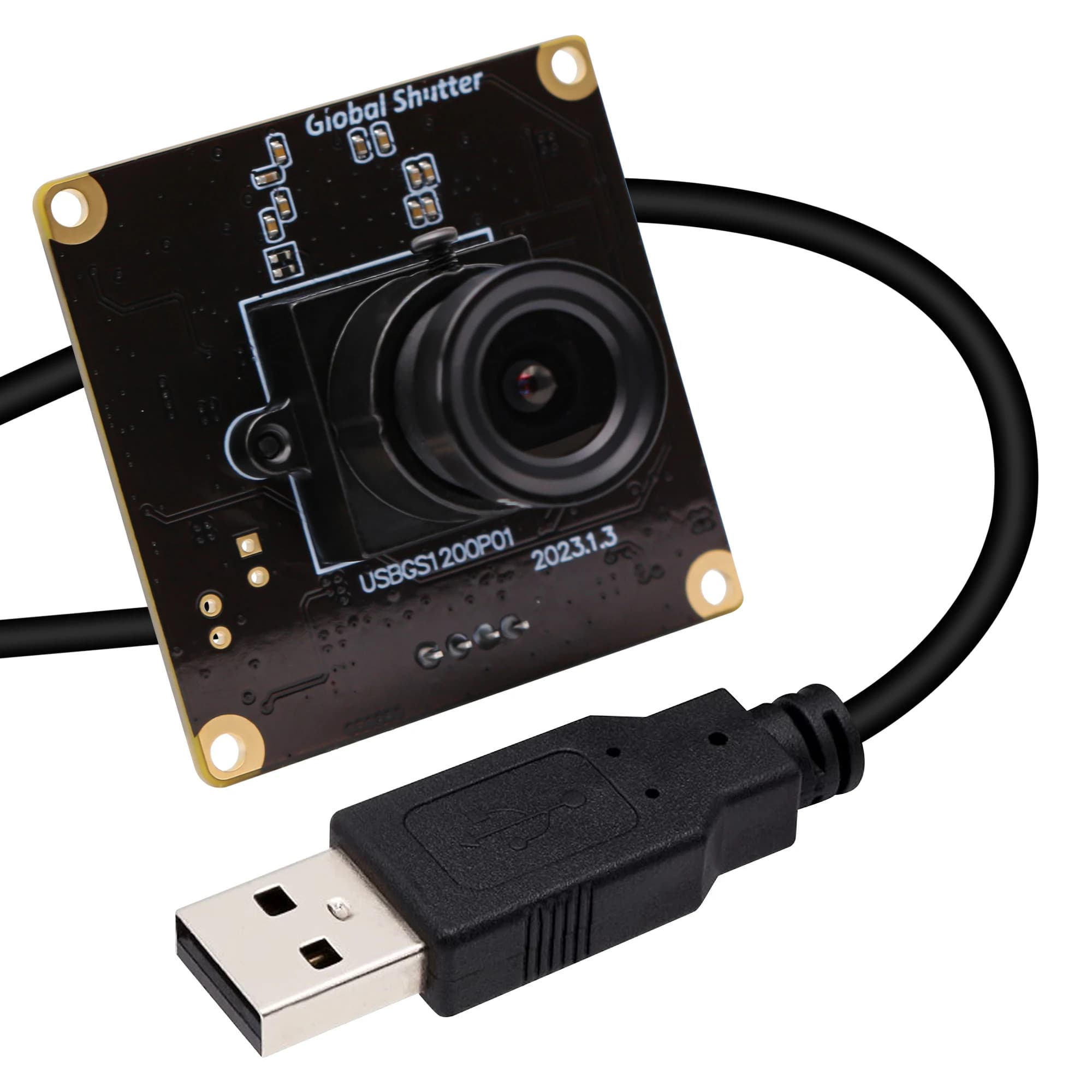 Module USB Camera Global Shutter 1080P 90fps with Colour Sensor Aptina AR0234, USB Webcam Plug & Play Without Driver
