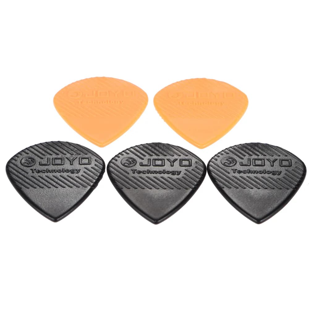 5 pezzi di plastica a forma di triangolo plettro per chitarra 3 pezzi in nero 2 pezzi in arancione adatto per chitarra basso Ukelele Player