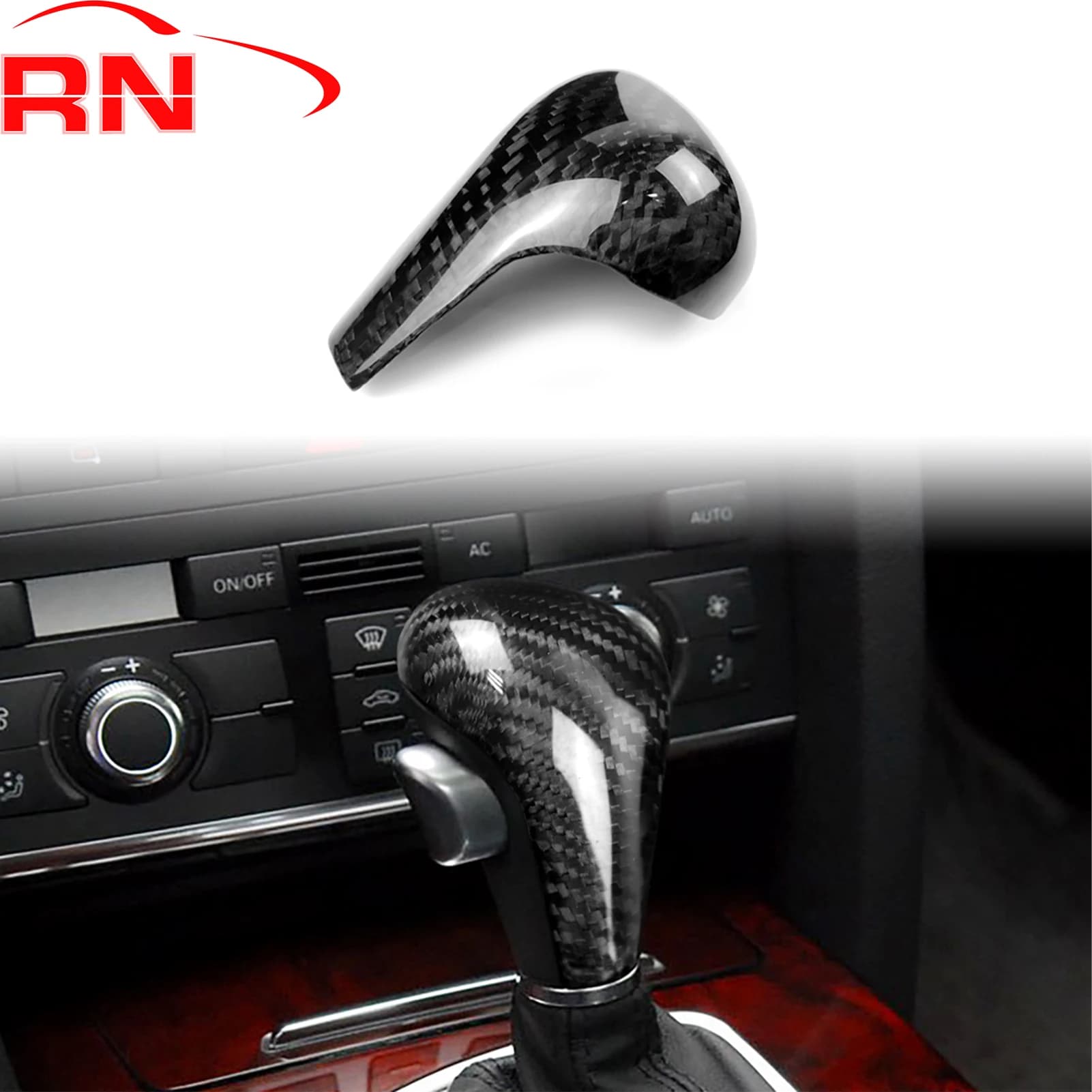 Per Audi A4 B8 09-16 A5 08-17 Q5 09-17 Manubrio cambio cambio in fibra di carbonio modificato B Accessori interni decorativi Adesivo