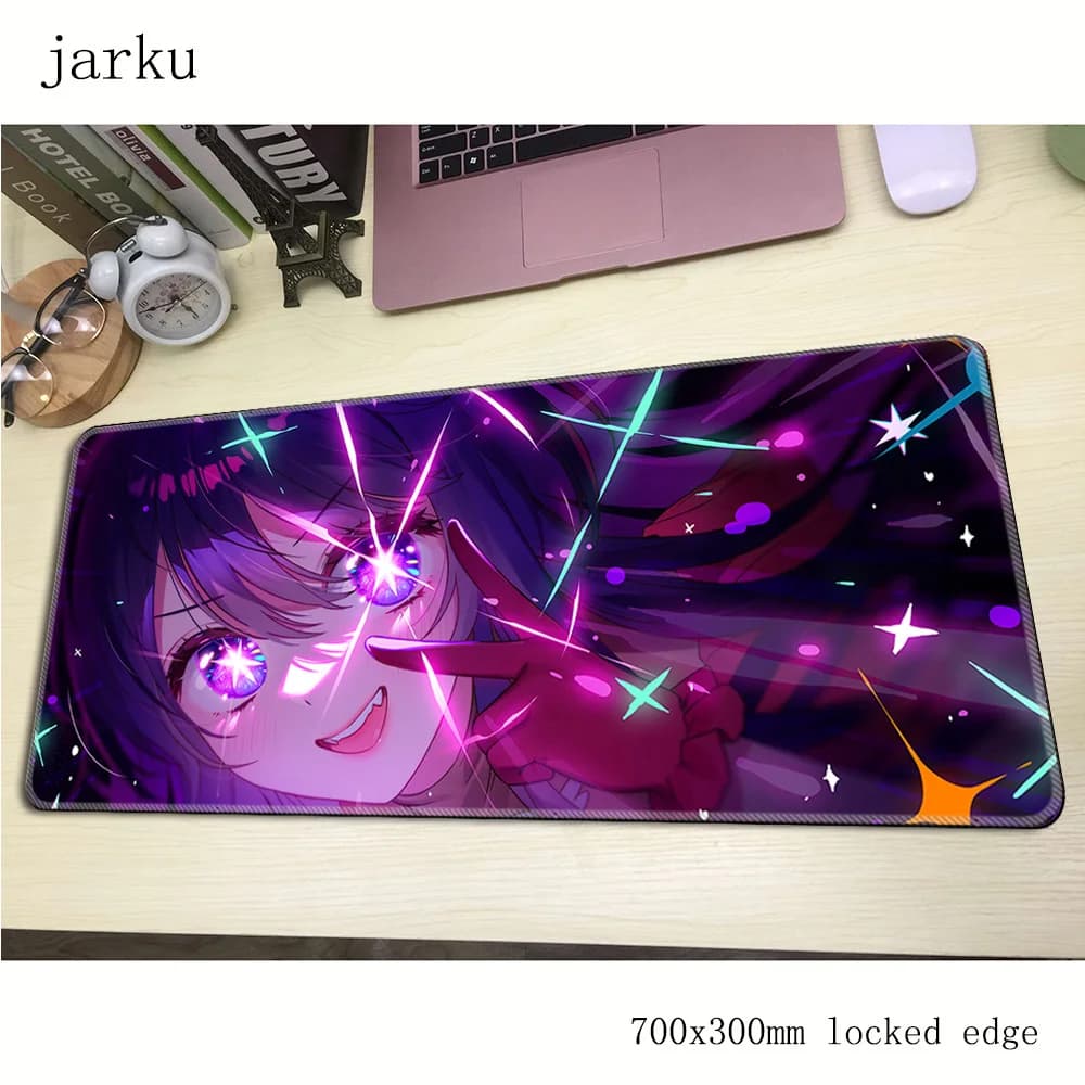 Ai Hoshino Tappetino per mouse da gioco di grandi dimensioni Accessori da gioco Stampa HD Tastiera per computer da ufficio Tappetino per mouse PC Gamer Tappetino per scrivania portatile