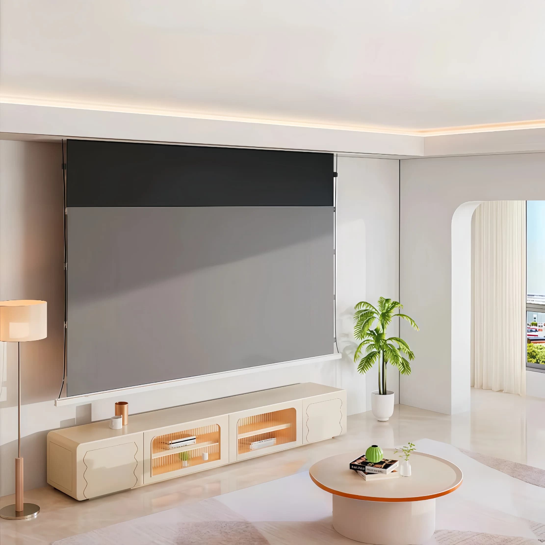 MIVISION Schermo per proiettore da incasso a soffitto oculto 16:9 8K Fresnel a lungo raggio ALR