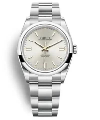 new automatic mechanical watch for men and women with stainless steel bracelet blue sky black