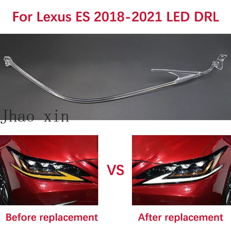 Front Headlight Ballast Angel Eye Module Lamp Tube Suitable for Lexus ES Car Headlight DRL Guide Strip 2018-2021 LED White Light