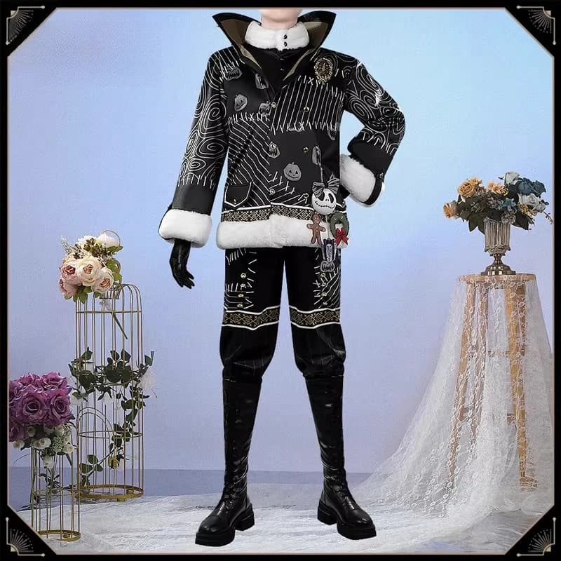 Costume Cosplay Deus Anselm del Gioco Twisted Wonderland, Moda 'Lost in the Book', Cappotto Nero, Pantaloni, Uniforme, Abbigliamento per Festa di Halloween