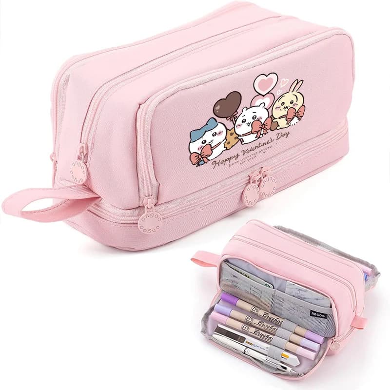 Chiikawas Stationery Case Oxford Cloth Pencil Case Student Portable Organizer for School Office University Supplie birthday Gift