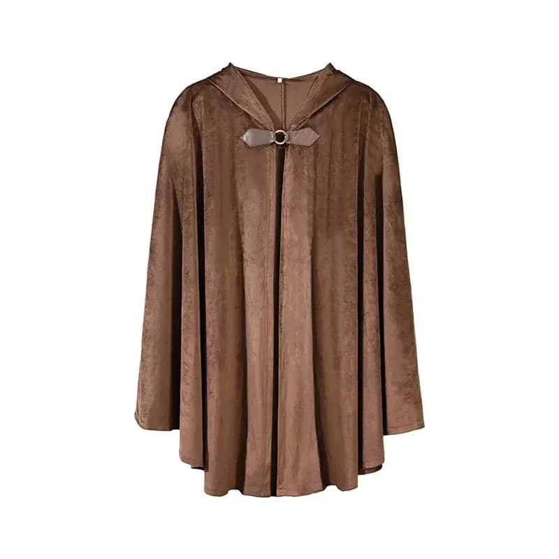 Mantello con cappuccio medievale rinascimentale con cappuccio in velluto per donna uomo Halloween Steampunk Pullover con chiusura ad anello in metallo;3,v'5.t;8,