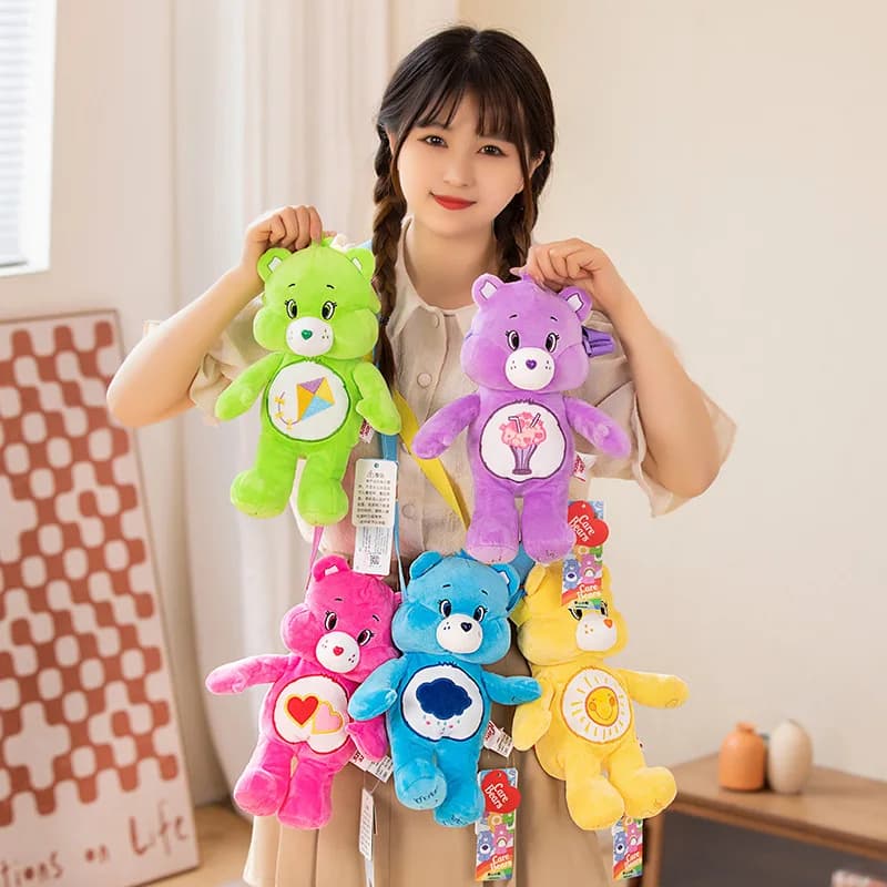 Zaino Peluche Care Bears Kawaii per Bambini e Bambine, Borsa a Tracolla Morbida a Forma di Orsetto, Giocattolo di Peluche alla Moda