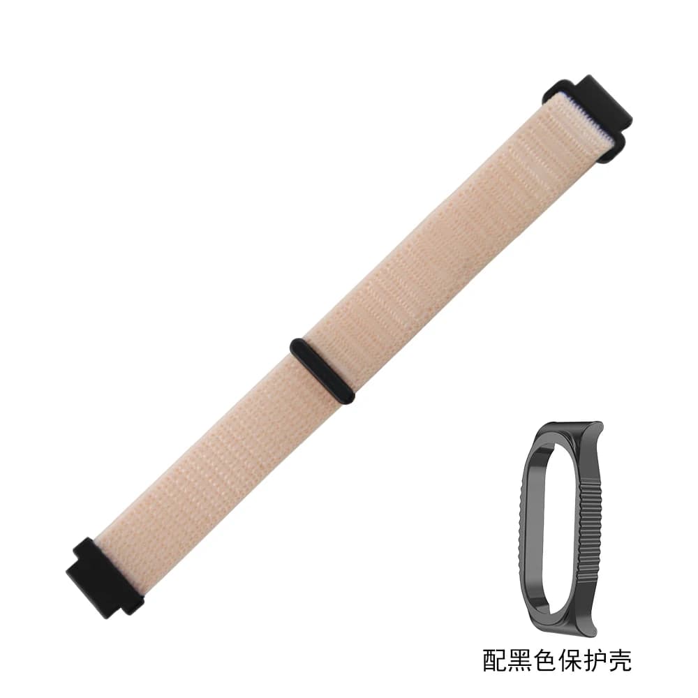 Cinturino in Velcro + Custodia per Xiaomi Mi Band 9 8 7 6 5 4 3, in Nylon a Sgancio Rapido, Comodo e Regolabile, per Smart Band Sportivo