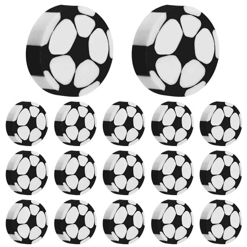 10/20Pcs Round Football Pattern Eraser, Student Exam Portable Football Eraser - Fashionable School Supplies