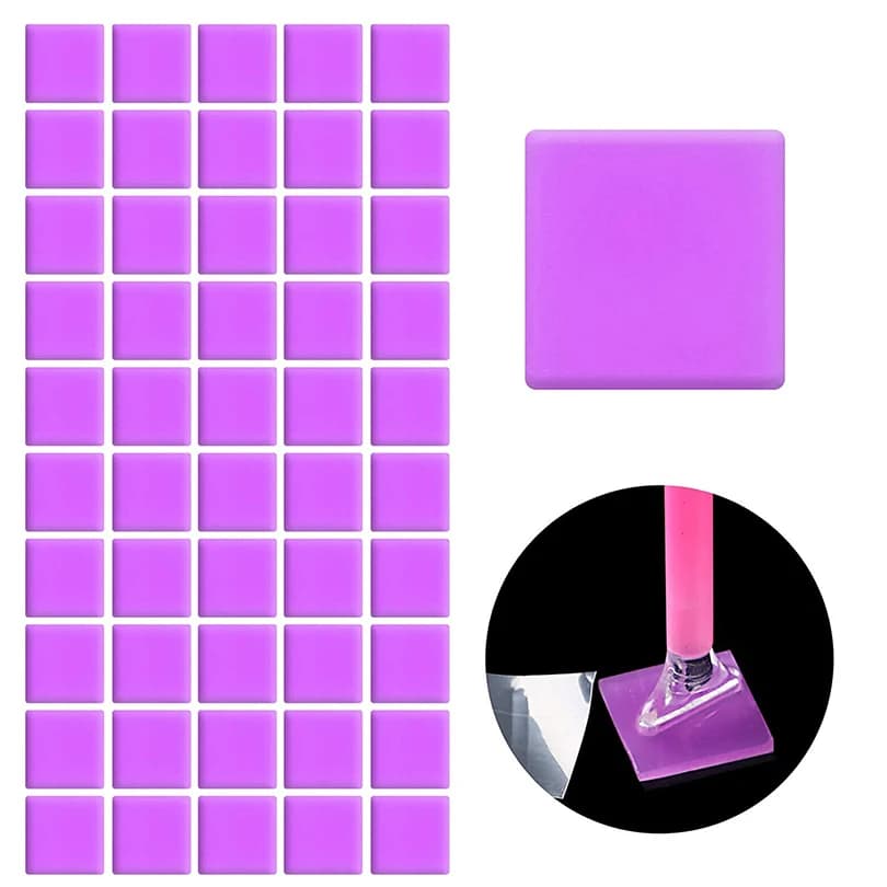 2x2cm diamante pittura colla argilla cera fango fai da te viola ricamo strumento kit Set punto croce punteggiatura colle con accessori penna