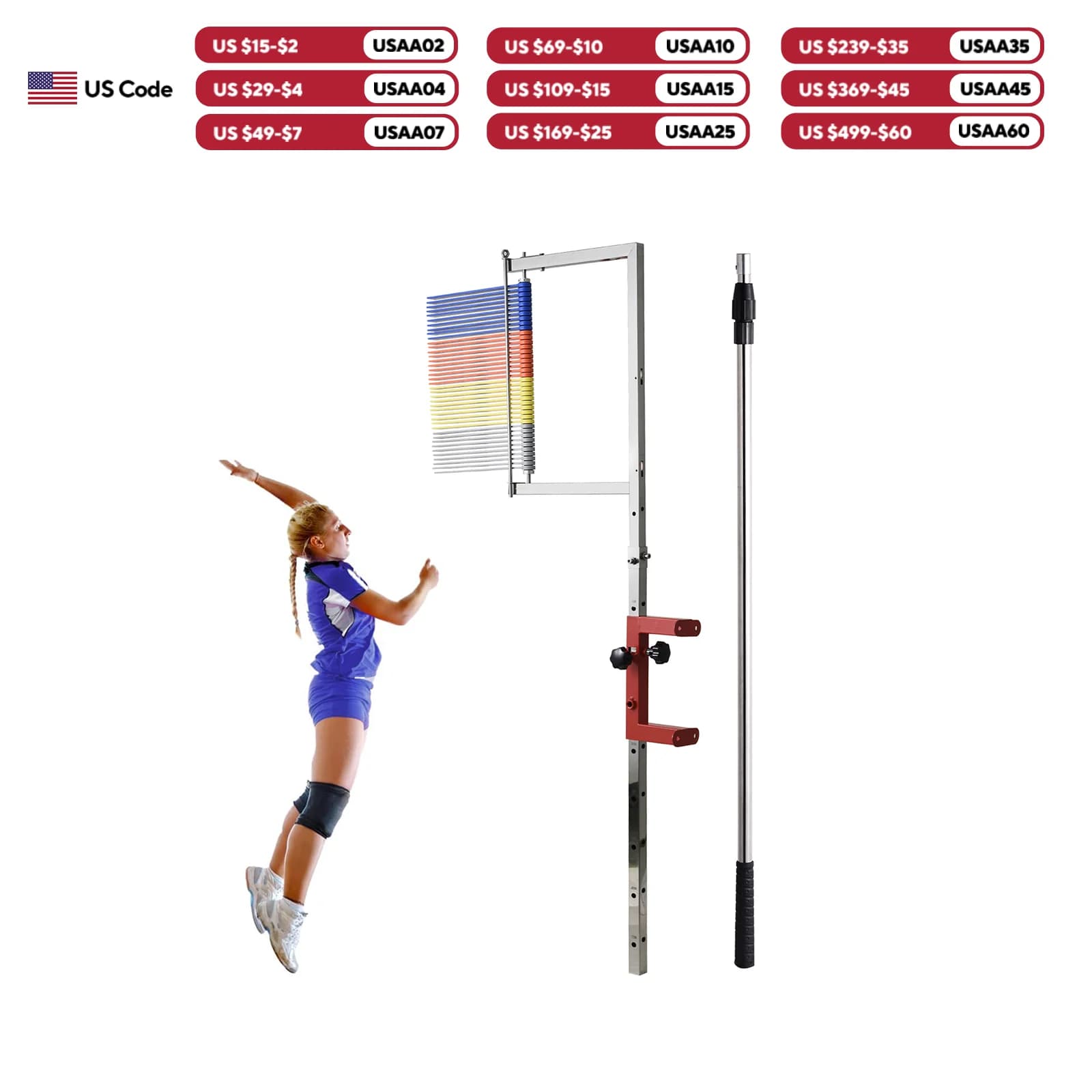 Vertical Salt Tester, Highness Salt Training Tool with Adjustable Height 4.5-5.2Ft, Vertical Wall Device, Volleyball Training Ausil