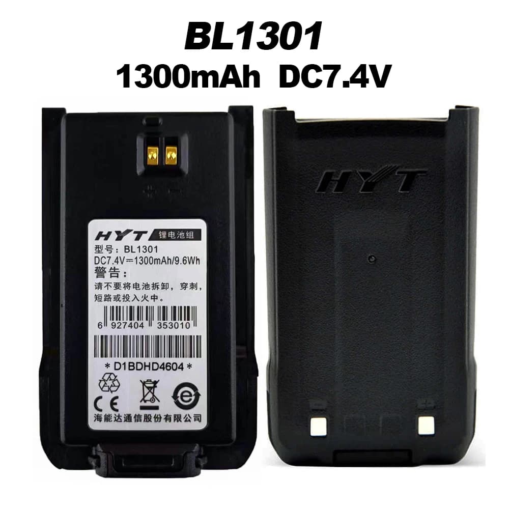Batteria agli ioni di litio BL1301 1300mAh 7.4V Walkie Talkie Batteria agli ioni di litio per radio HYT TC-446S TC-518 TC-580 TC-560 TC-585 TC-500S a 2 vie