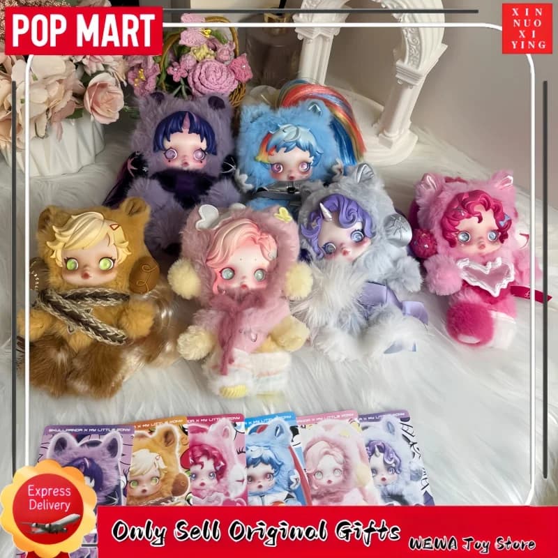 POP MART SKULLPANDA X My Little Pony Series - Portachiavi Peluche Blind Box - Ciondolo da Collezione - Regalo per Appassionati di Anime e Collezionisti