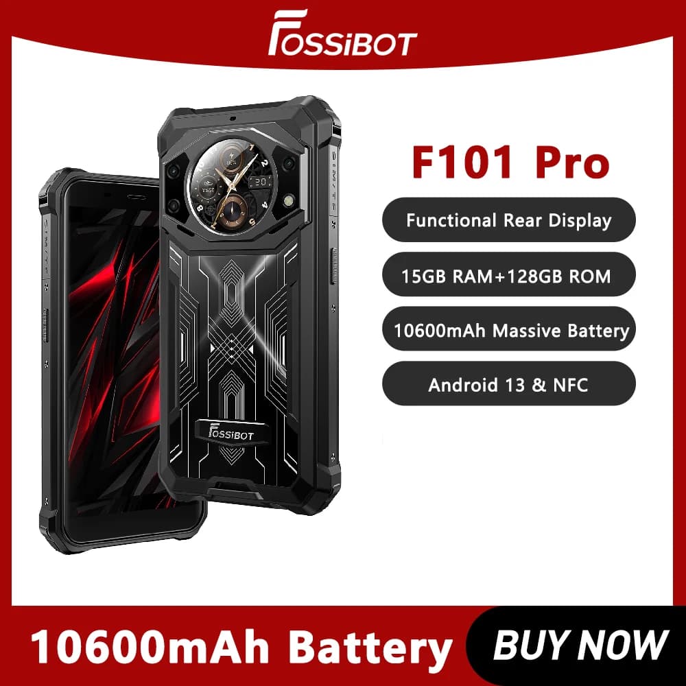 Fossibot F101 Pro Smartphone robusto 10600mAh 15GB + 128GB IP68 telefono cellulare impermeabile versione globale cellulare NFC