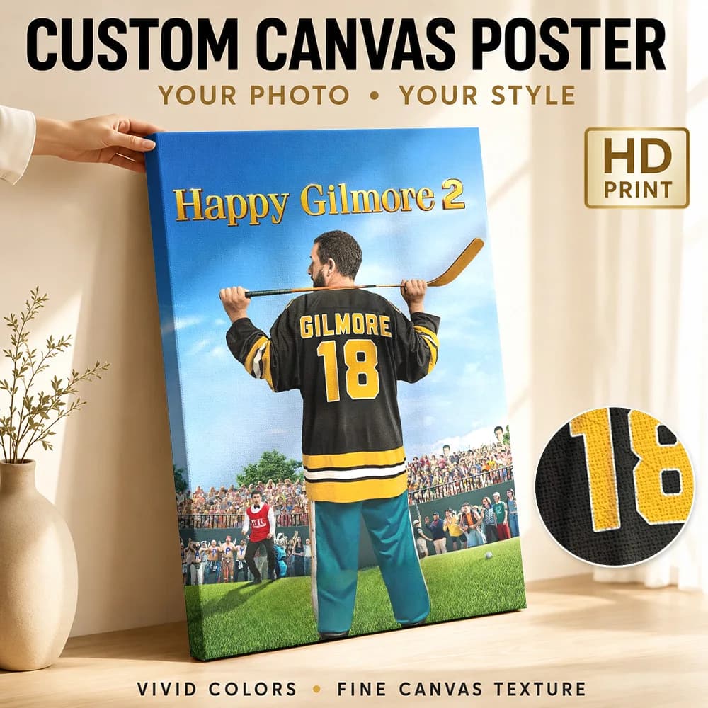 Happy Gilmore 2 Canvas Painting Poster Custom Modern Pop Culture Wall Art for Living Room Decor Collectible Ready to Hang Gift