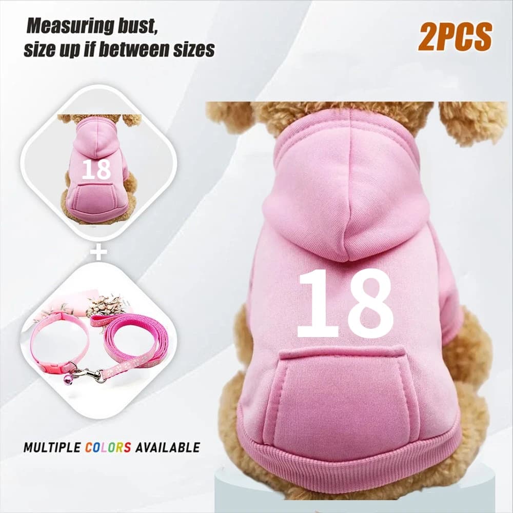2 Pezzi Abbigliamento Invernale per Cani, Felpe con Cappuccio in Pile Caldo, Giacca per Cani Piccoli, Medi e Grandi, Costume per Animali Domestici