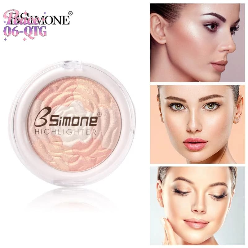 Palette Illuminante BSIMONE, Polvere Glitter per Contorno Viso, Trucco Luminoso Ultra Concentrato