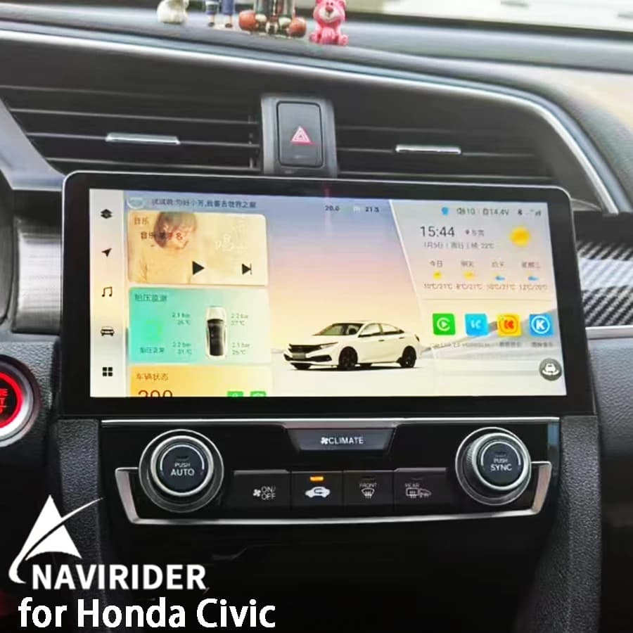 10.33inch Original Style Car Radio Android 14 Screen For Honda Civic 2016 - 2018 GPS Multimedia Video Player Carplay Head Unit