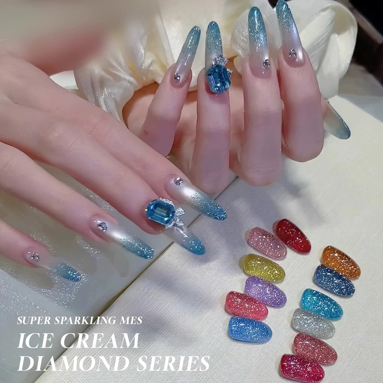 MIANEL 12ML 1PZ Smalto Gel Diamantato Estivo Nuovo Stile 2026, Smalto Unghie con Cristalli di Diamante, Vendita Calda Estiva